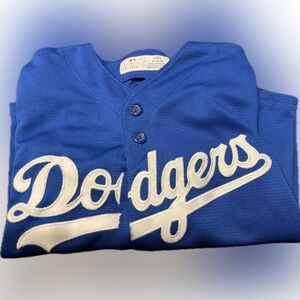 Boys 4T Genuine Merchandise Royal Blue MLB Top Dodgers Jersey.